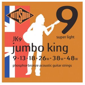 Rotosound Jumbo King JK9, Phosphor Bronze Acoustic Guitar Strings, 9-48